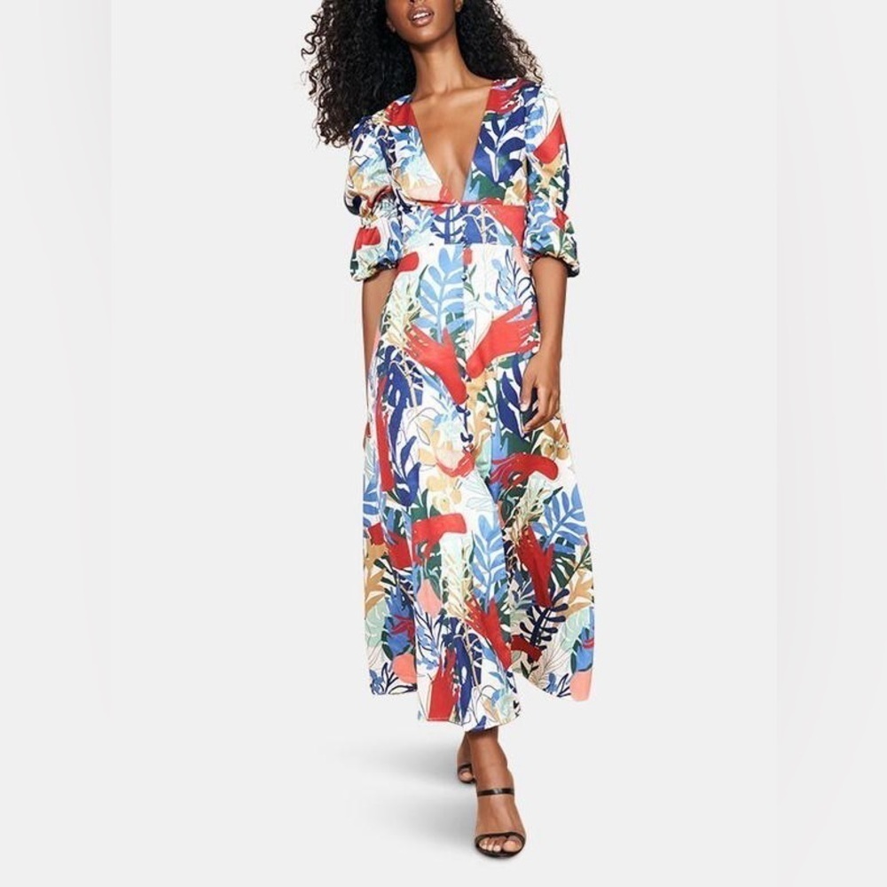 Hutch Maxine Elegant A-Line V-neck Maxi Dress Size 0